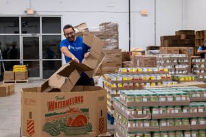 West Shore Home volunteers working with the PA Central Food Bank.