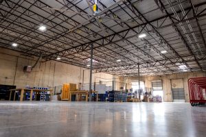 An interior view of a warehouse at West Shore Home's western headquarters.