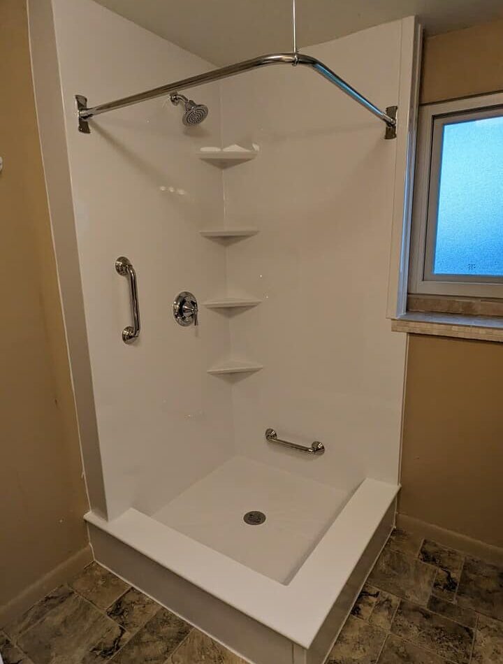 A new acrylic walk in shower installed in Denver, CO.