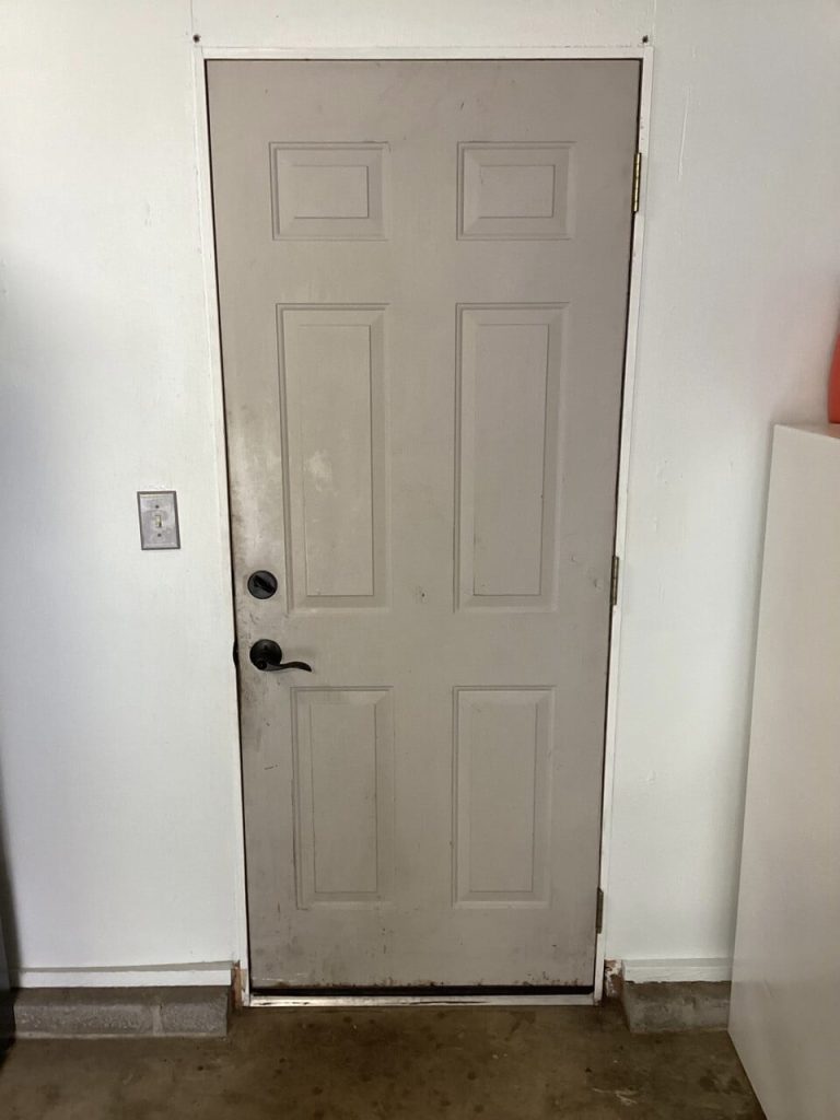 The inside look of a neutral door before a new installation.